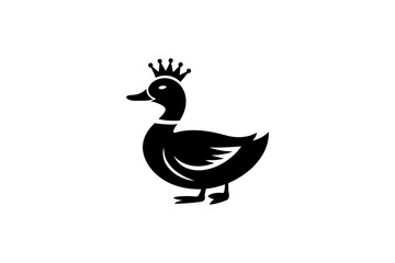 Duck with crown vector illustration royalty icon