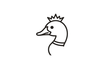 Duck with crown vector illustration royalty theme