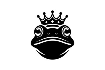 Frog king vector illustration amphibian crown art