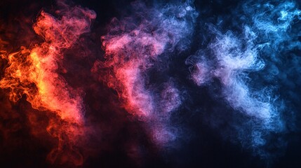 Red and blue smoke intertwined background