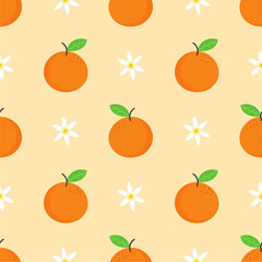 Seamless pattern with orange fruit	