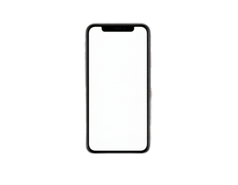 Modern smartphone with blank screen on transparent background ideal for showcasing mobile app designs and visual content