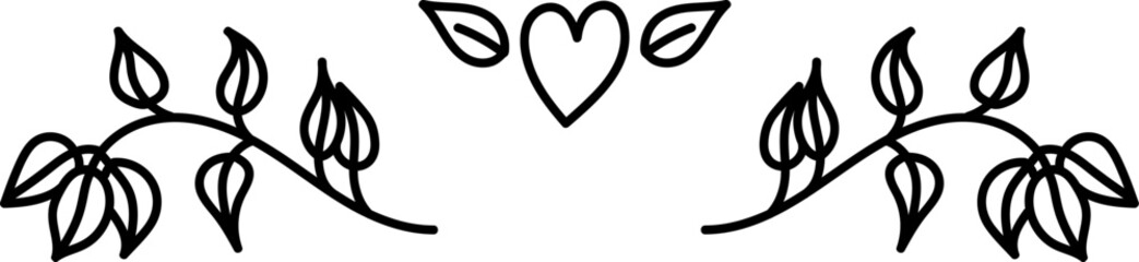 Floral Heart Branch Border