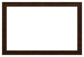 3D素材_木製の額縁_長方形_茶色