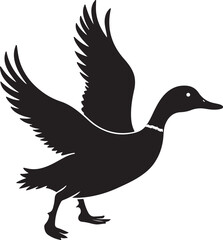 Obraz premium Flying Duck Silhouette Clipart Set