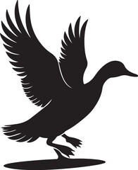 Obraz premium Flying Duck Silhouette Clipart Set