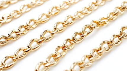 Fototapeta premium Sparkling rows of gold chain links capturing luxury and sophistication