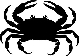 crab silhouette vector illustration with white background