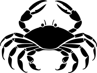 crab silhouette vector illustration with white background