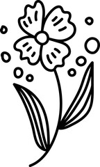 Blooming Flower Line Art