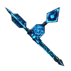 Futuristic Arrow with Digital Precision in Electric Isolated on Transparent Background