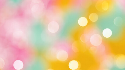 Fototapeta premium Pastel Bokeh Background Soft Pink, Teal, and Gold Lights