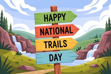 Celebrate national trails day hiking outdoors nature trail walking adventure scenic landscape vacation
