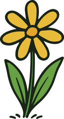Simple Flower Wildflower Logo Illustration 