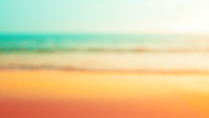 Fototapeta premium Serene Sunset Beach Blurred Coastal Landscape Photography