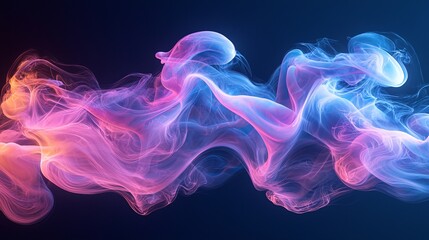 Obraz premium Colored smoke fluttered on a dark background