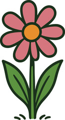 Simple Flower Wildflower Logo Illustration 