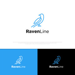 Raven line logo symbol, perfect for business company logo