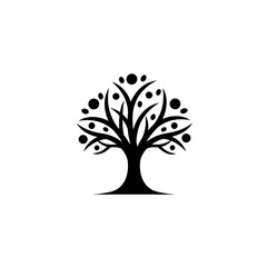 Silhouetted Tree: A captivating tree silhouette stands boldly, its intricate branches reaching towards the sky.