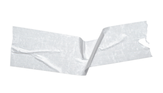 Crumpled White Paper Strip on a Transparent Background for Creative Uses in Design and Art Projects