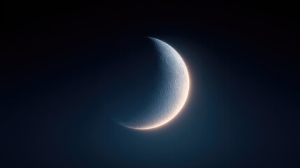 minimalistic image capturing beauty of crescent moon against clear dark sky