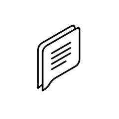 Simple Minimalist Chat Bubble Icon with Lines for Messaging and Communication Apps