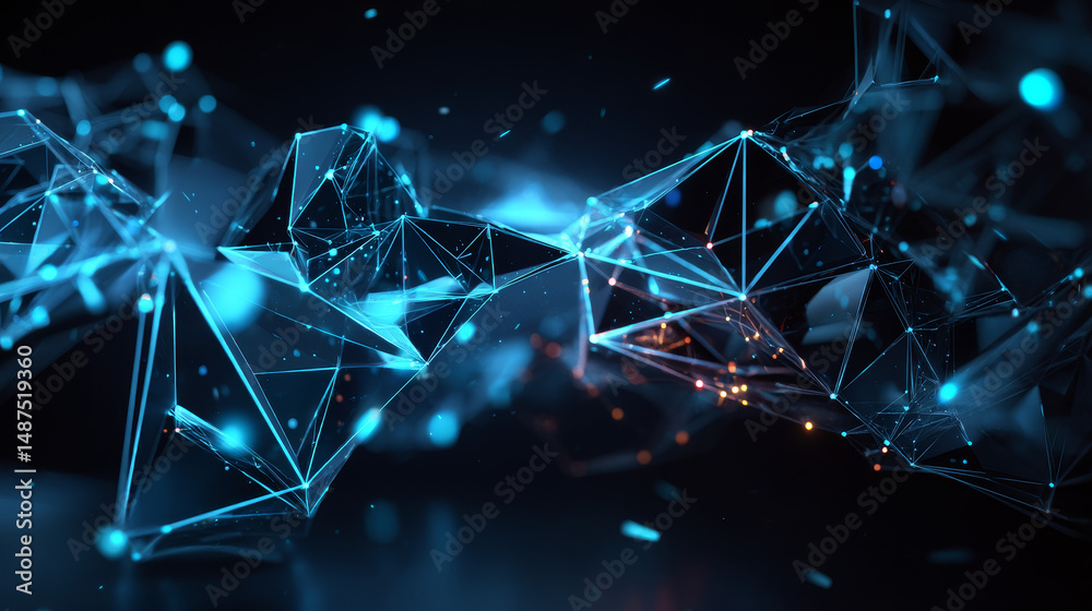 Poster global network connection and data. big data visualization. futuristic technology connection. low po