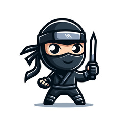 Ninja Mascot Character Illustration for Gaming Logo, Esport Team Avatar, Anime Assassin, Shuriken Combat Hero, Warrior Badge Emblem, Japan Stealth Fighter, Cute Digital Art Icon, Branding Symbol