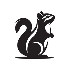 chipmunk vector silhouette clip art logo design illustration