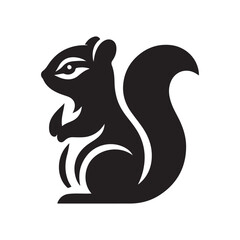 chipmunk vector silhouette clip art logo design illustration