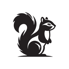 chipmunk vector silhouette clip art logo design illustration