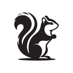 chipmunk vector silhouette clip art logo design illustration