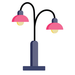 Street light icon, vector logo design. Classic lamp post, retro lantern design isolated on white background. Vector illustration. eps 10