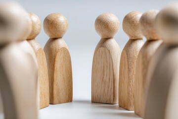 Wooden Figurines: A Minimalist Gathering in Soft Light