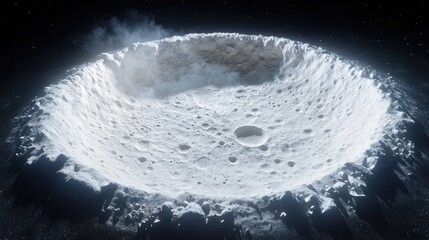 Large impact crater on a celestial body.