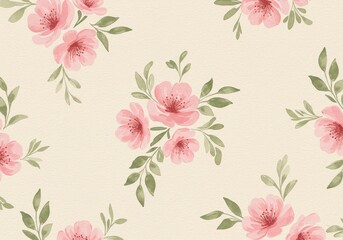 Elegant Pink Watercolor Floral Pattern Seamless Design for Fabric, Wallpaper, and More