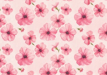 Delicate Pink Watercolor Floral Pattern Seamless Texture for Design Projects