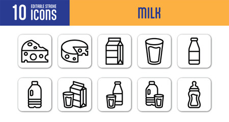 milk illustration set with modern style