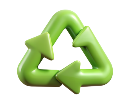 High quality 3d rendering of green recycle symbol icon on transparent background ecological awareness promoting sustainable practices - Powered by Adobe
