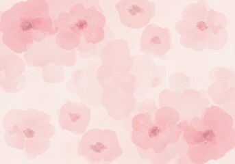 Delicate Pink Watercolor Flower Pattern Background