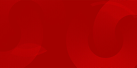 Abstract Circle red glowing geometric lines on a dark red background. Modern shiny red circle lines Backdrop. Concept of futuristic technology, for cover, poster, banner, flyer, header, website