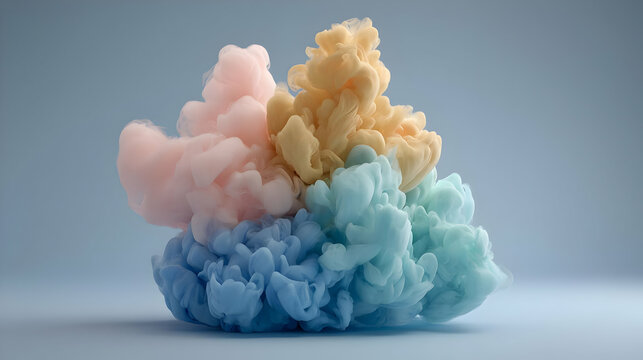 paint splashes combining in mid-air with dynamic fluid forms