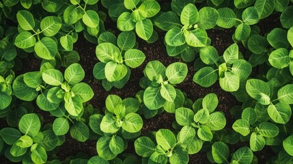 Aerial View of Lush Green Plants