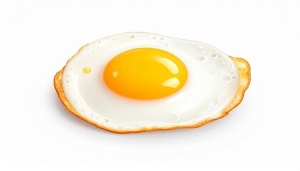 fried egg isolated on white background