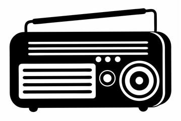 vintage radio  silhouette vector