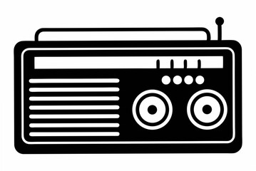 vintage radio  silhouette vector