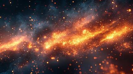 Naklejka premium Flaming cosmic nebula