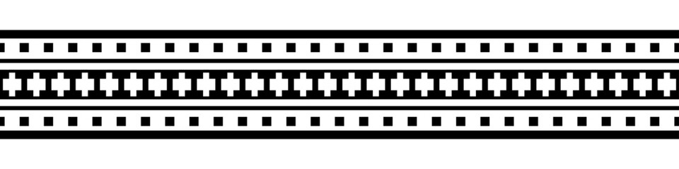 Ethnic border with geometric tribal pattern.