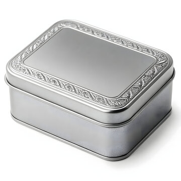 Brushed metal pillbox mockup with smooth rounded edges and closed lid, compact tin case for gum, tablets, mints or travel-sized personal items
