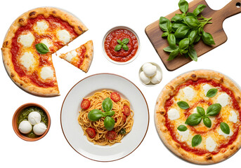 Delicious Italian Pizza Pasta Mozzarella Basil Food Meal